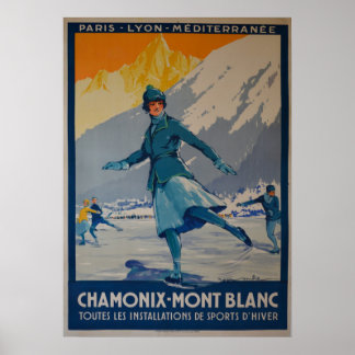 Affiche les premières olympiques d'hiver de 1924
