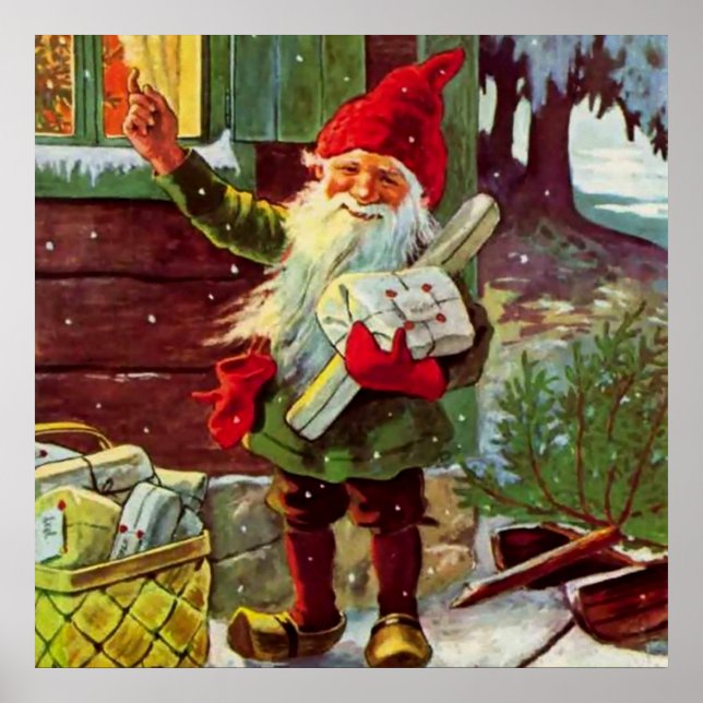 Affiche "Les présents sont arrivés" par Jenny Nystrom (Devant)