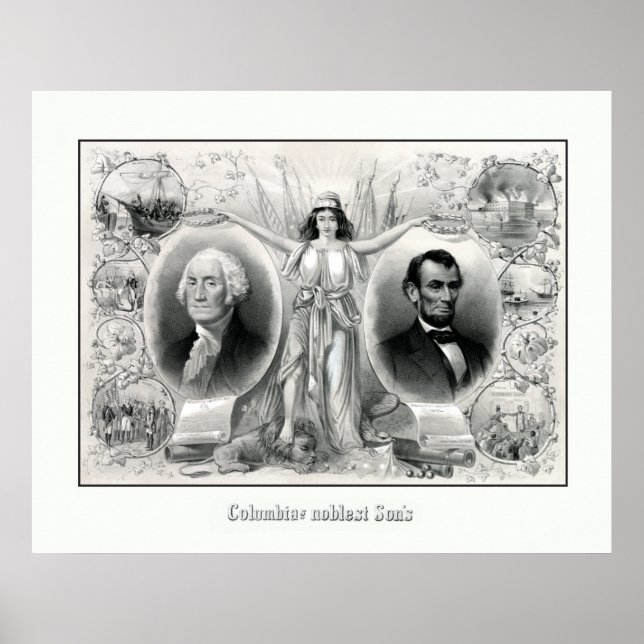 Affiche Les présidents Washington et Lincoln (Devant)