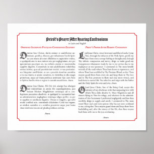 Affiche Les prières du prêtre après confession