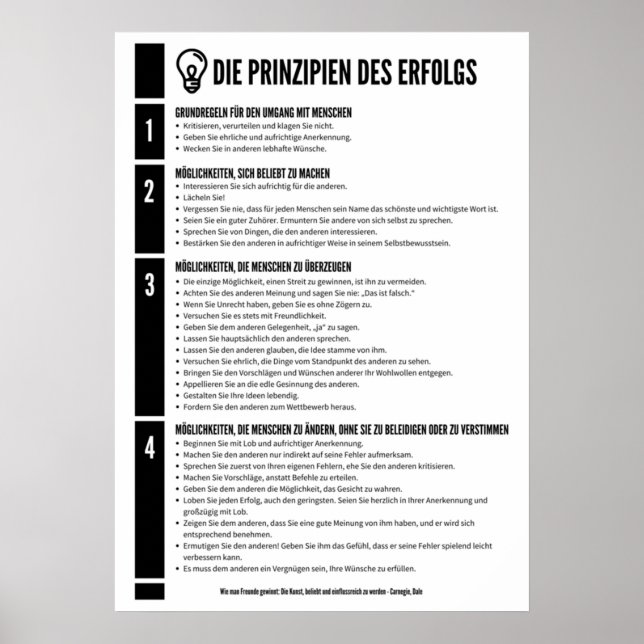 Affiche Les principes de succès (Devant)