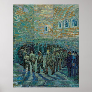 Affiche Les prisonniers de Vincent van Gogh en exercice