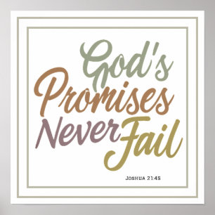 Affiche Les promesses de Dieu ne manquent jamais Joshua 21