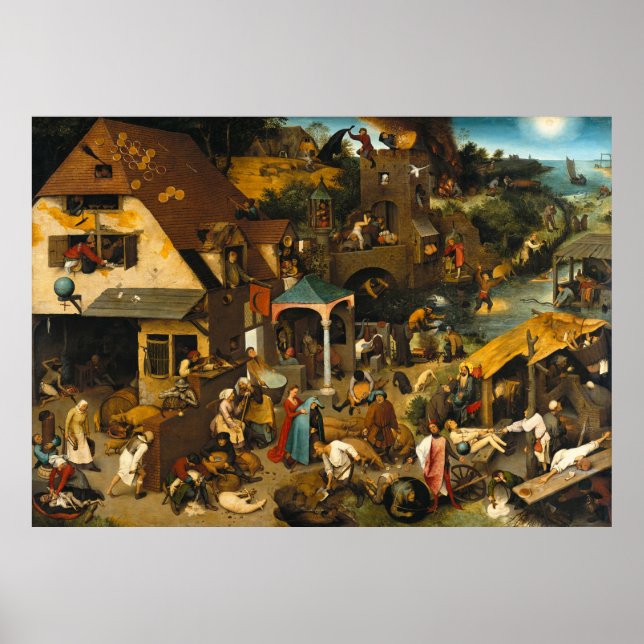 Affiche Les proverbes hollandais - Pieter Bruegel (Devant)