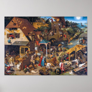 Affiche Les proverbes hollandais   Pieter Bruegel l'Ancien