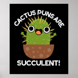 Affiche Les Puns De Cactus Sont Succulents Amusants Plante