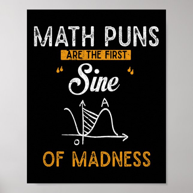 Affiche Les Puns Maths De Calcul Drôle Sont La Première Si (Devant)