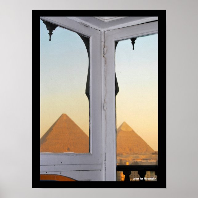 Affiche Les Pyramides De Giza Depuis L'Hôtel Pyramisa (Devant)