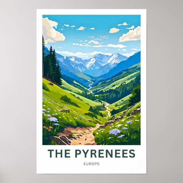 Affiche Les Pyrénées Europe Imprimer (Devant)