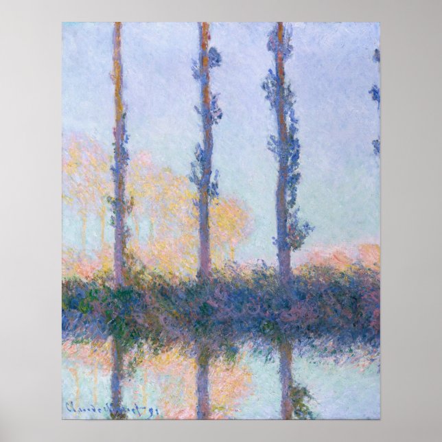 Affiche Les quatre arbres (1891) par Claude Monet (Devant)