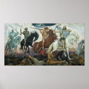 Affiche Les quatre cavaliers de l'Apocalypse 1887 Peinture