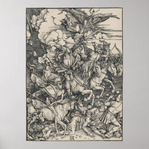 Affiche Les quatre cavaliers de l'Apocalypse par Durer