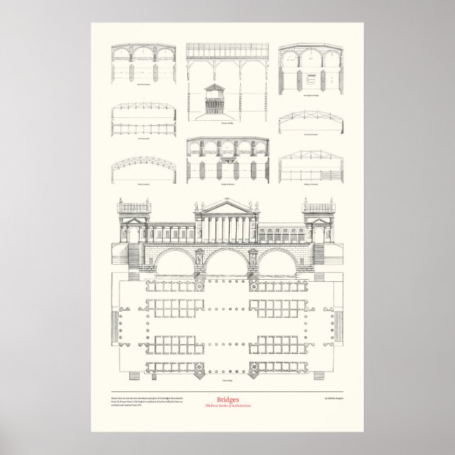 Affiche Les Quatre Livres d'Architecture - Ponts (Devant)