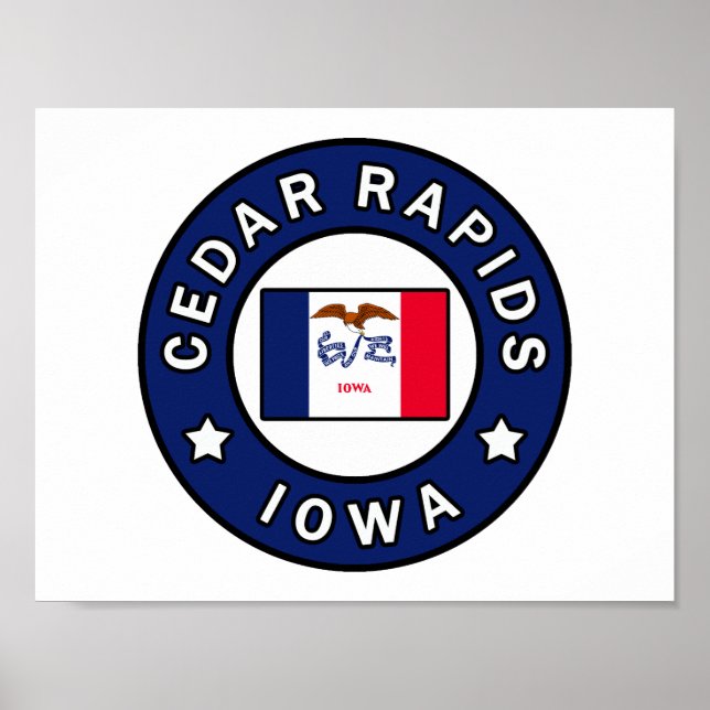 Affiche Les rapides de cèdre Iowa (Devant)