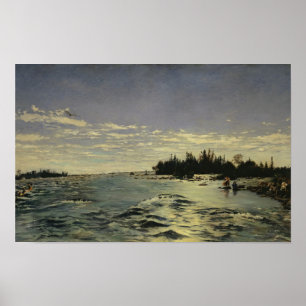Affiche Les rapides de la rivière Saint-Marys (1868)