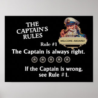 Affiche Les règles du capitaine - Le capitaine a toujours