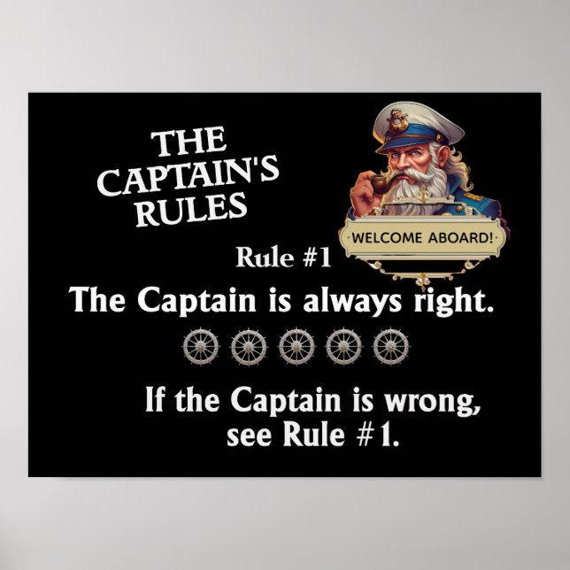 Affiche Les règles du capitaine - Le capitaine a toujours  (Devant)