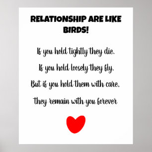 Affiche Les relations sont comme les oiseaux aiment
