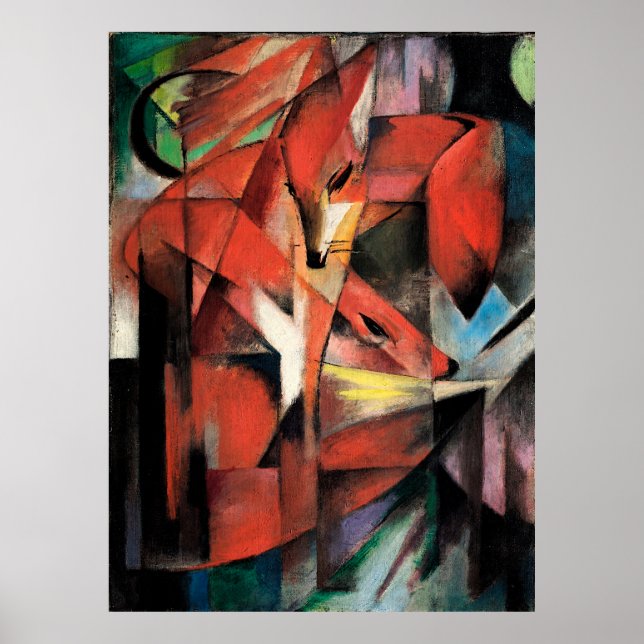 Affiche Les renards de Franz Marc (1913) (Devant)