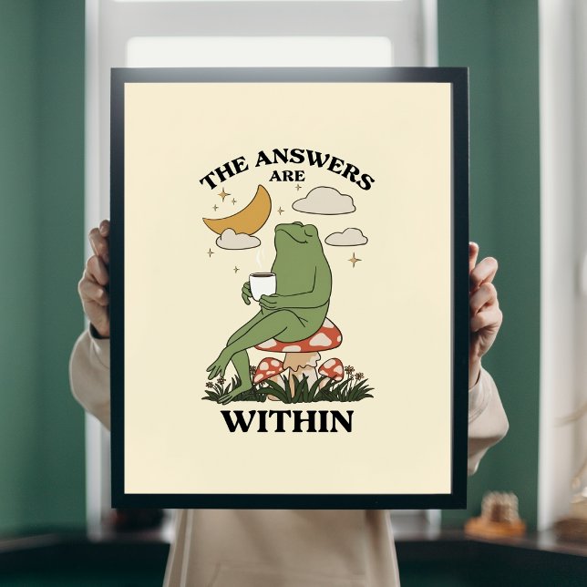 Affiche Les réponses sont en vous Champignon Grenouille Sp (Créateur téléchargé)