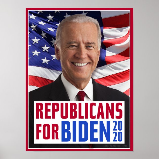Affiche Les Républicains pour Joe Biden 2020 Photo du Prés (Devant)