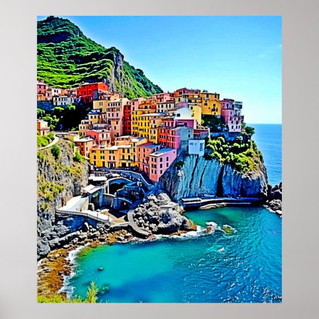 Affiche Les rêves de la falaise : les couleurs de Manarola (Devant)