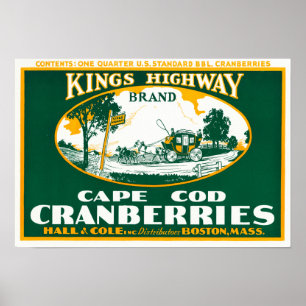 Affiche Les Rois Highway Brand Cranberry Label de Boston