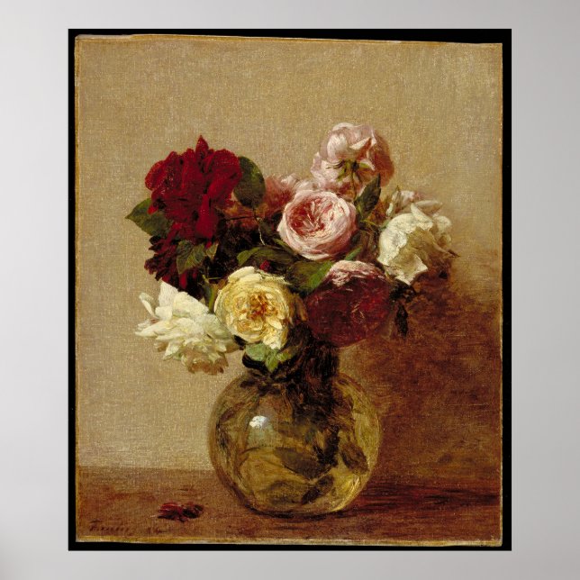 Affiche Les Roses de Fantin-Latour (Devant)