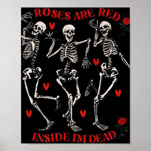Affiche Les roses sont Red Funny à l'intérieur Je suis Dea (Devant)