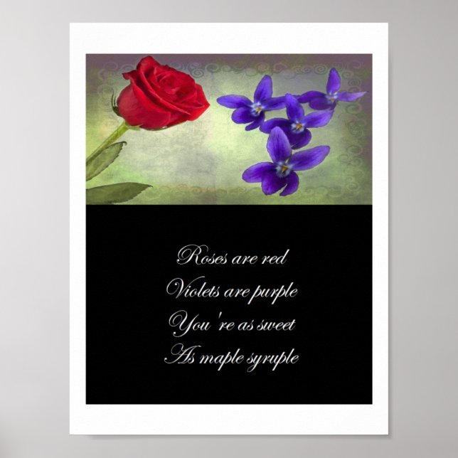 Affiche Les roses sont rouges, les violettes sont violette (Devant)