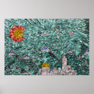 Affiche Les rues de Denver collage 36x24