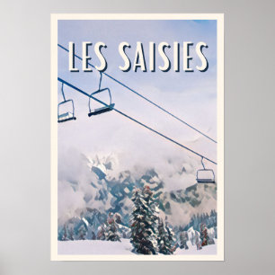 Affiche Les Saisies Station de ski