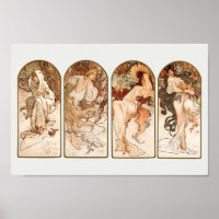 Les saisons Alphonse Mucha Art Nouveau