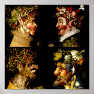 Affiche Les saisons par Giuseppe Arcimboldo