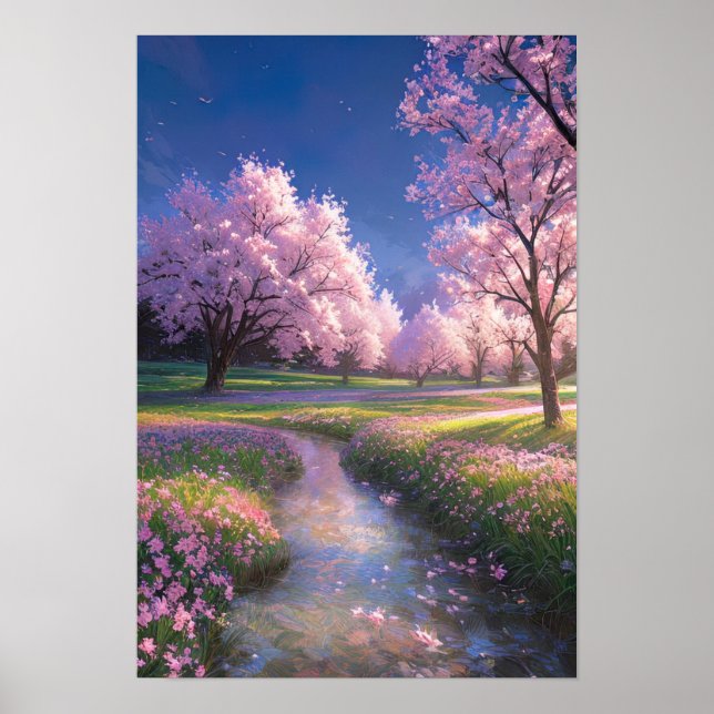 Affiche Les Sakura Trees captivants (Devant)