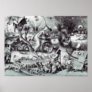 Affiche Les Sept Péchés Mortels, Pieter Bruegel