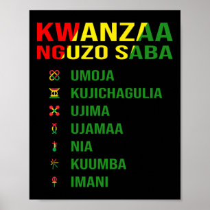 Affiche Les Sept Principes De Kwanzaa - Nguzo Saba