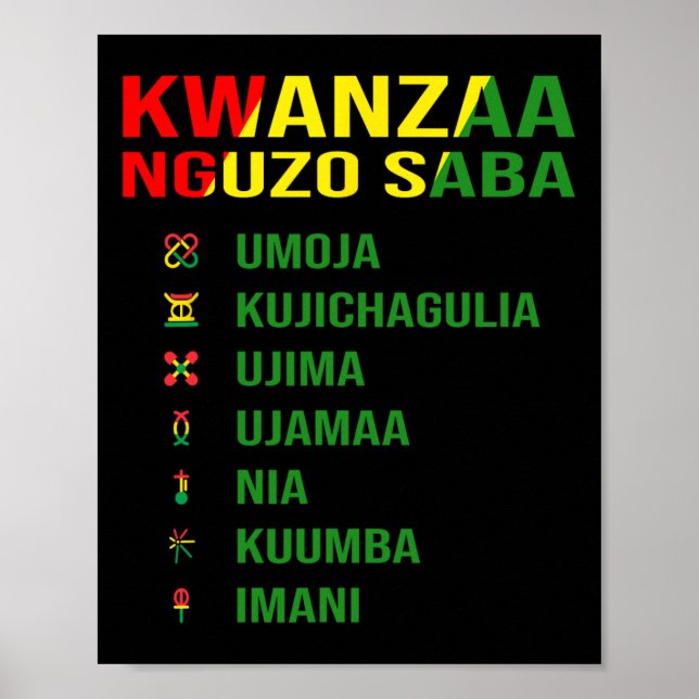 Affiche Les Sept Principes De Kwanzaa - Nguzo Saba (Devant)