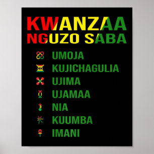 Affiche Les Sept Principes De Kwanzaa - Nguzo Saba
