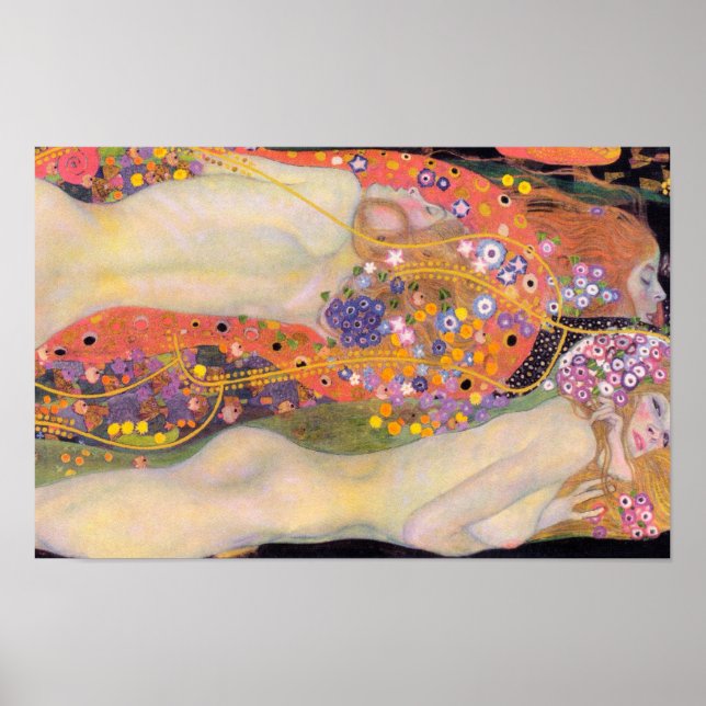 Affiche Les serpents d'eau de Gustav Klimt II (1907) (Devant)
