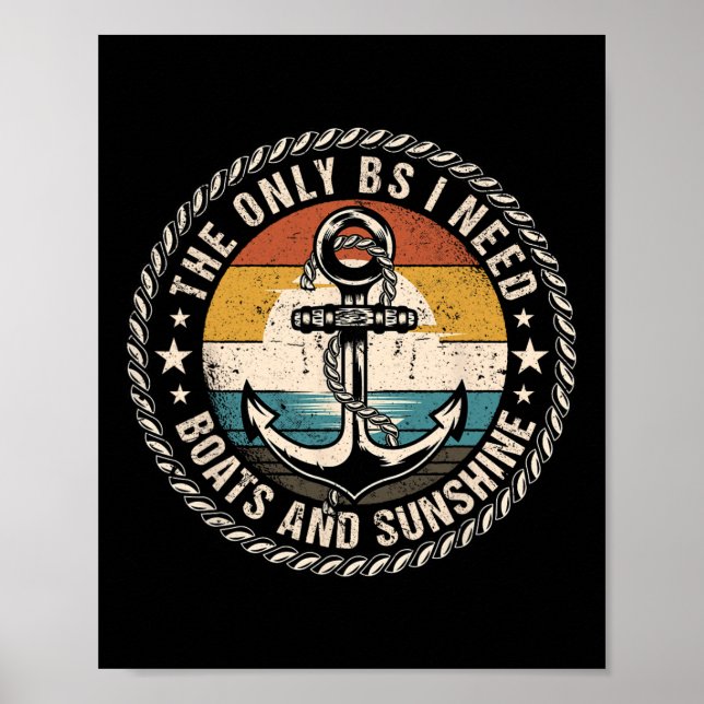 Affiche Les Seules B Dont J'ai Besoin Bateaux Et Soleil Ca (Devant)