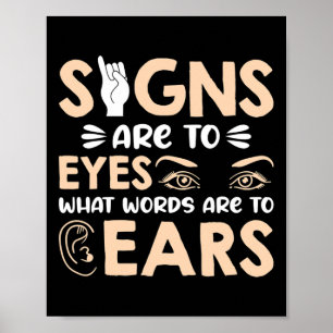 Affiche Les Signes Asl Sont Mes Mots Pour Mes Yeux Symbole