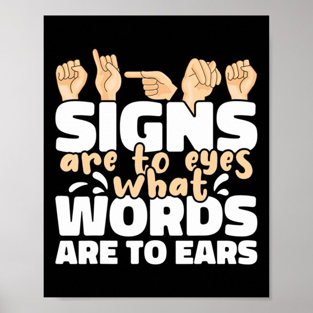 Affiche Les signes sont à l'oeil ce que les mots sont à l' (Devant)