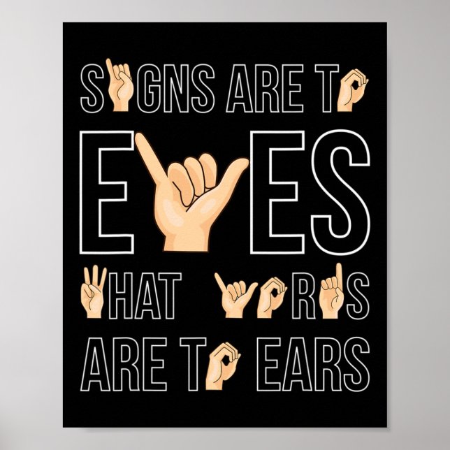 Affiche Les Signes Sont Aux Yeux Que ... Langue Des Signes (Devant)