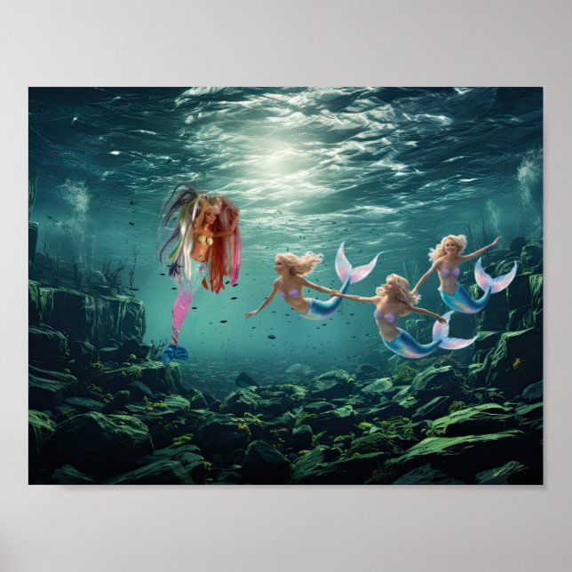 Affiche Les sirènes s'amusent. (Devant)
