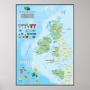 Affiche Les six nations celtiques : carte en breton
