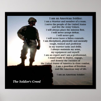 Affiche Les Soldats Créent Le Guerrier Militaire Ethos