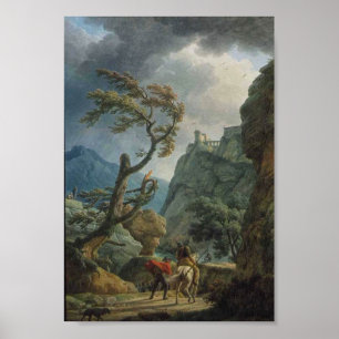 Affiche Les soldats dans une gorge de montagne (1789) Post