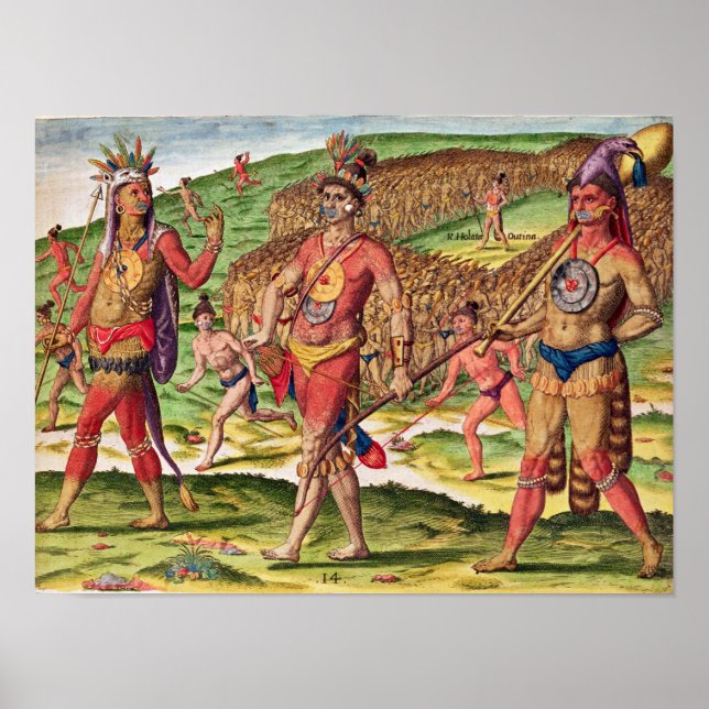 Affiche Les soldats d'Outina qui marchent pour couper (Devant)