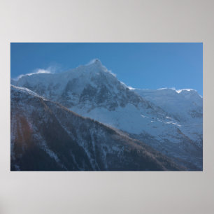 Affiche Les sommets des Alpes françaises recouverts de nei